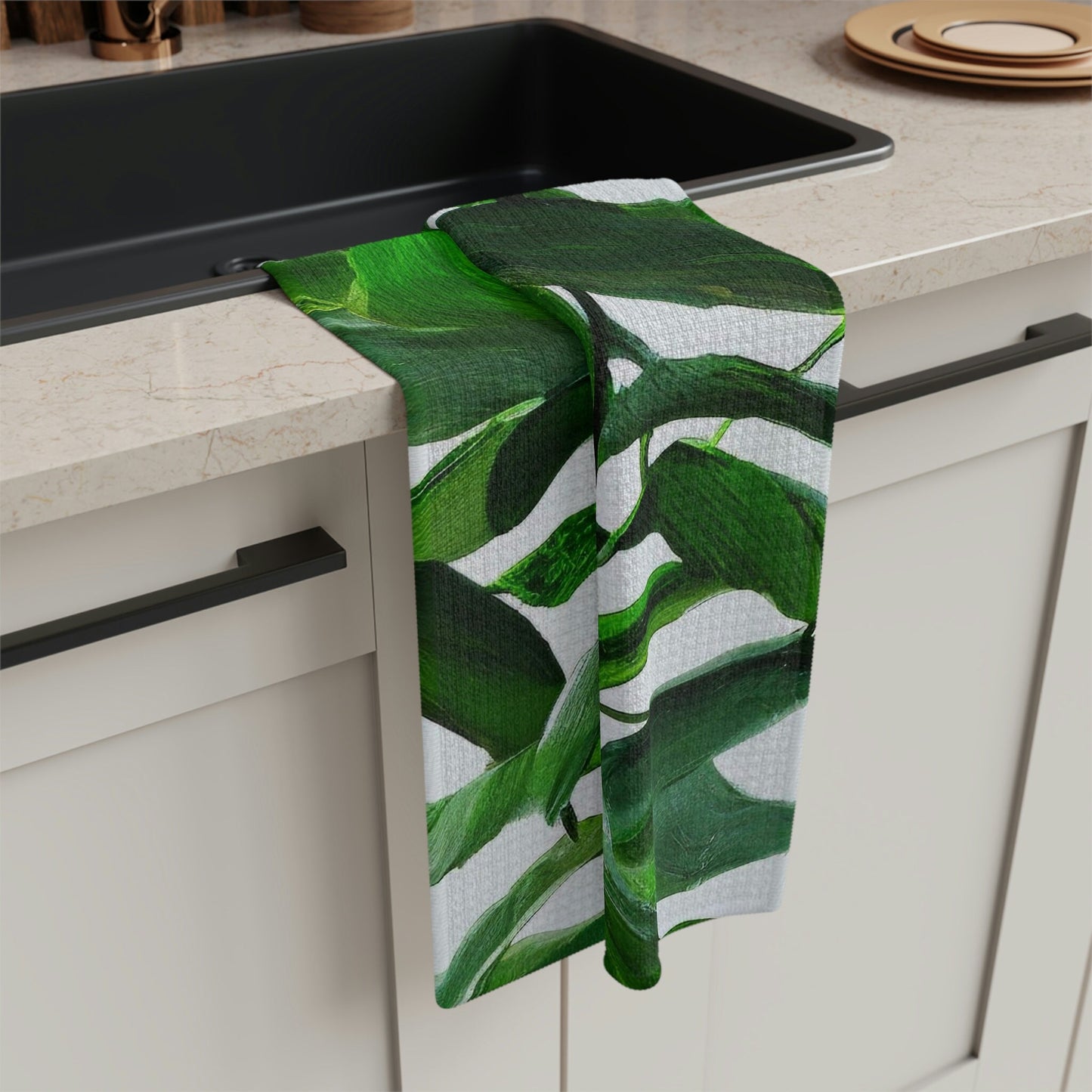 Green Plant Soft Tea Towel