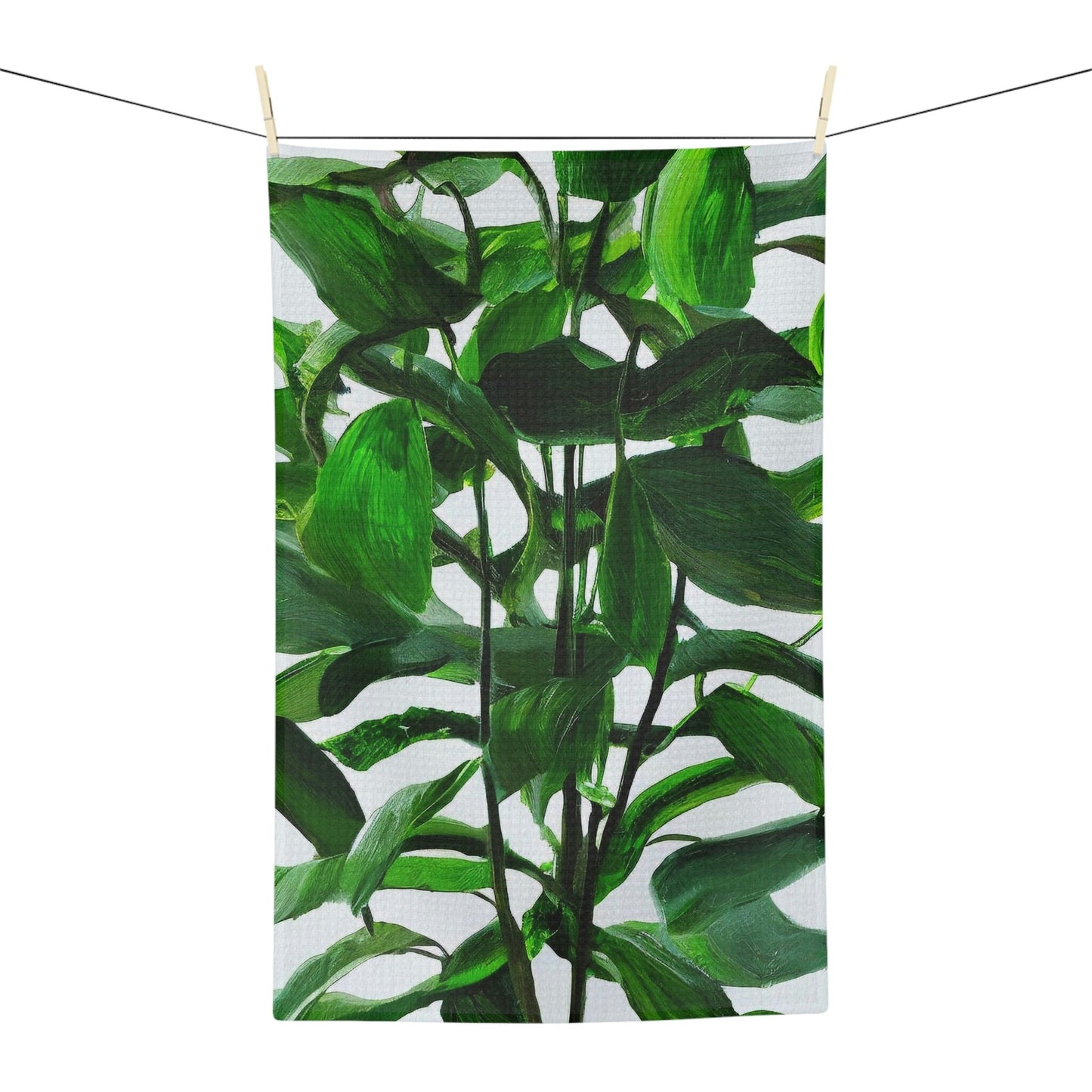 Green Plant Soft Tea Towel