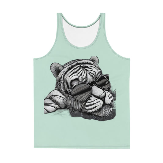 Funky Tiger® Men's Just Chillin' Tank Top - Light Green