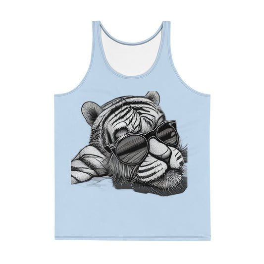 Funky Tiger® Men's Just Chillin' Tank Top - Light Blue