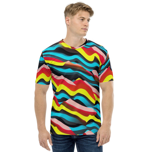 Funky Tiger® Men's Crayon Premium Polyester T-shirt