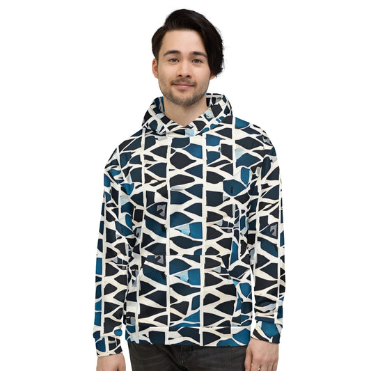 Funky Tiger® Mens Dark Ripples Premium Hoodie