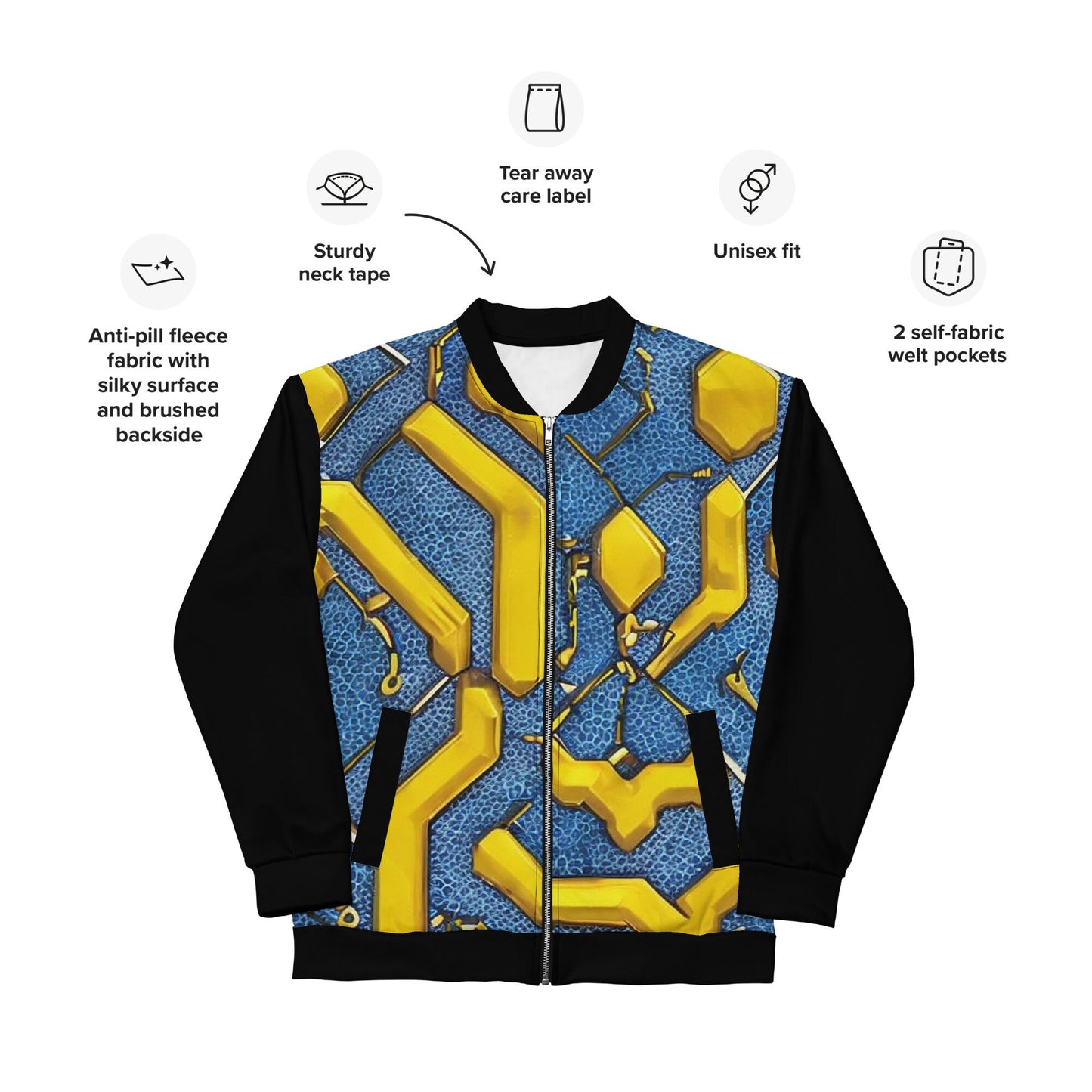 Funky Tiger® Men's Geometric Bomber Jacket