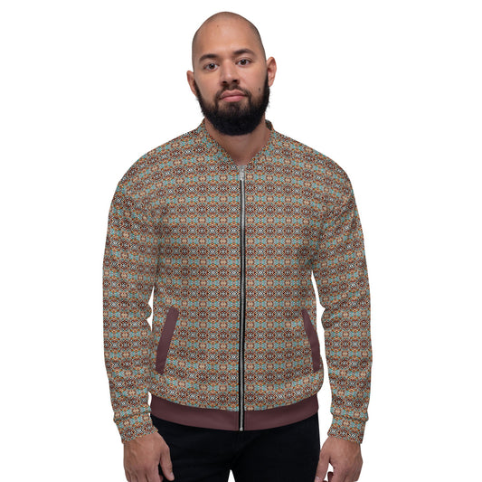 Funky Tiger® Mens Monogram Premium Bomber Jacket - Infrared