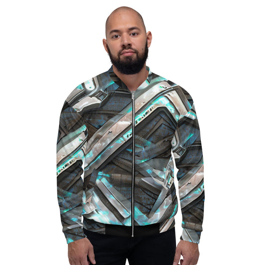 Funky Tiger® Mens Dark Metal Premium Bomber Jacket