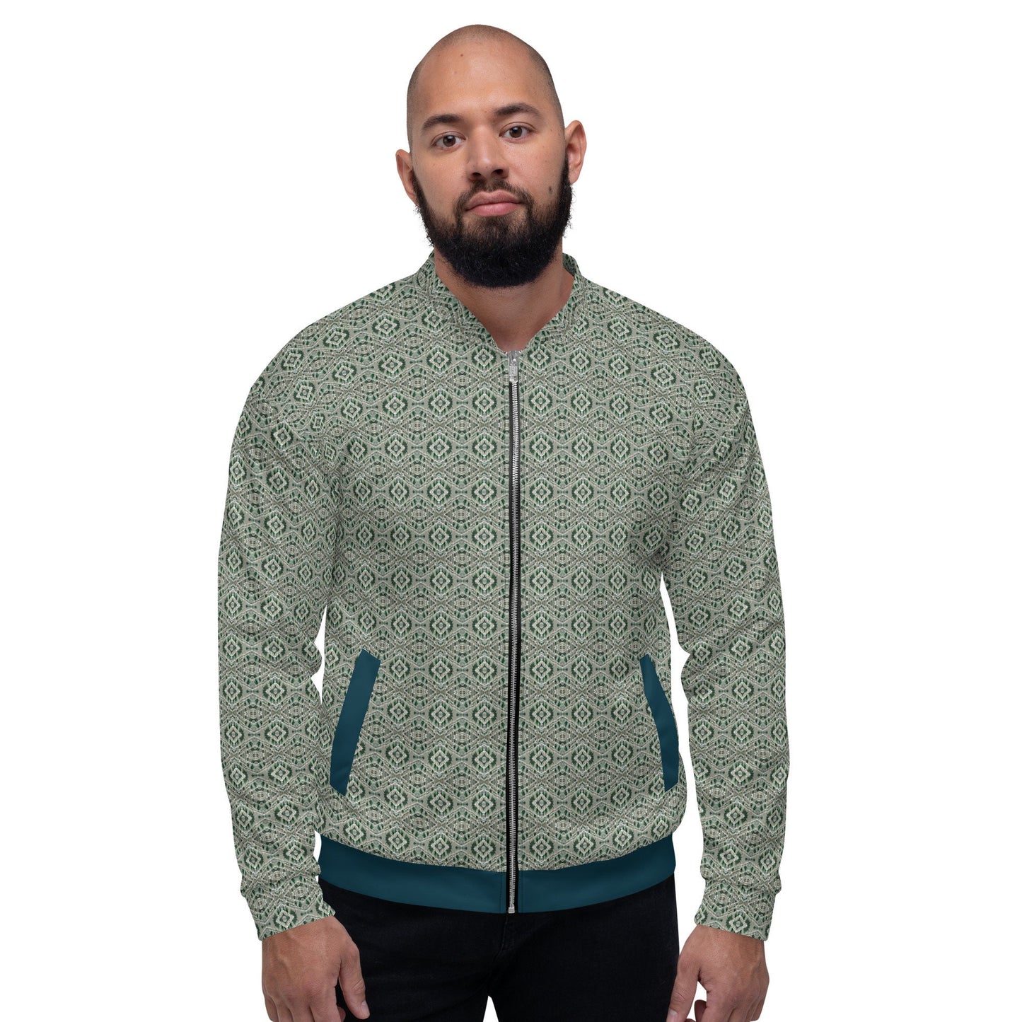 Funky Tiger® Mens Monogram Premium Bomber Jacket - Raw