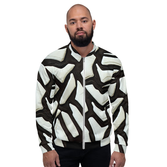 Funky Tiger® Men Premium Bomber Jacket - 3D White