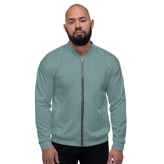 Funky Tiger® Mens Monogram Premium Bomber Jacket - Ocean