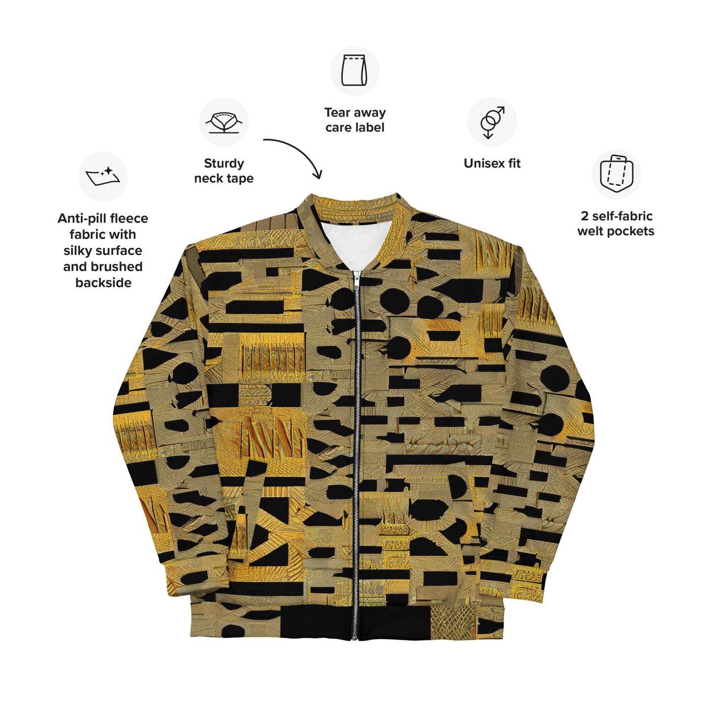Funky Tiger® Mens Golden Mark Premium Bomber Jacket