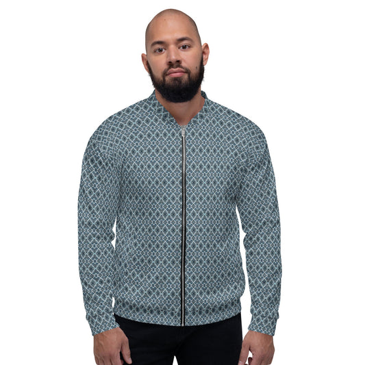 Funky Tiger® Mens Monogram Premium Bomber Jacket - Diamond Slate