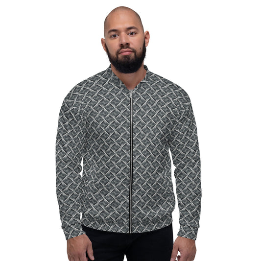 Funky Tiger® Mens Monogram Premium Bomber Jacket - 3D Dark