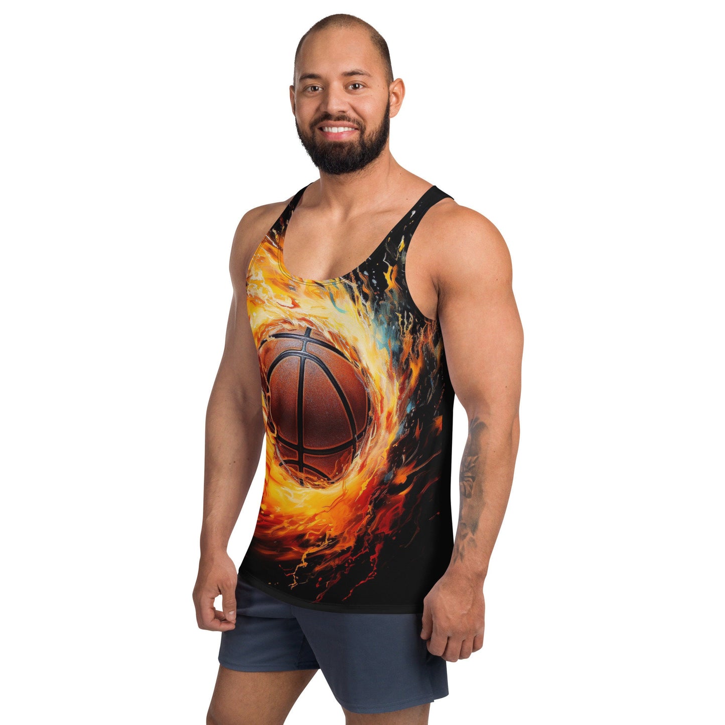 Funky Tiger® Men's Fireball Basketball Tank Top