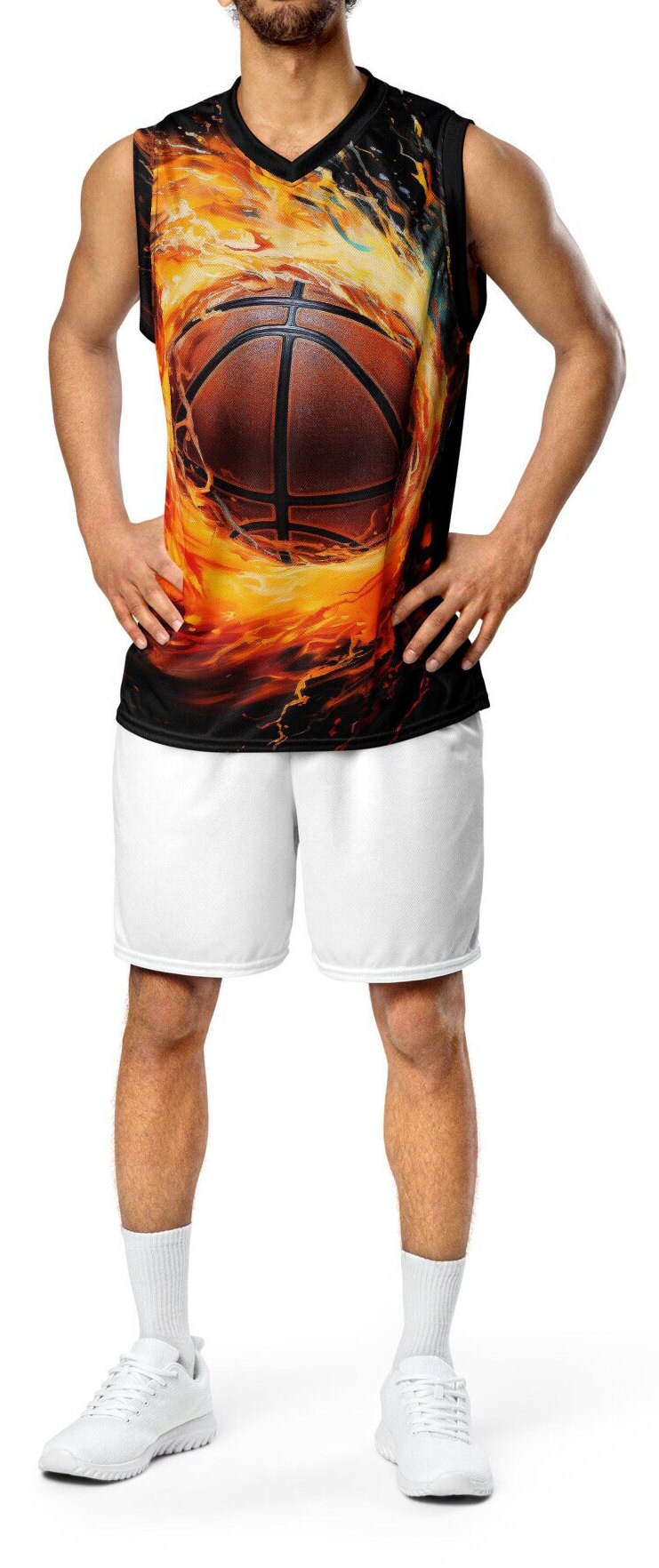Funky Tiger® Men's Fireball Basketball Jersey