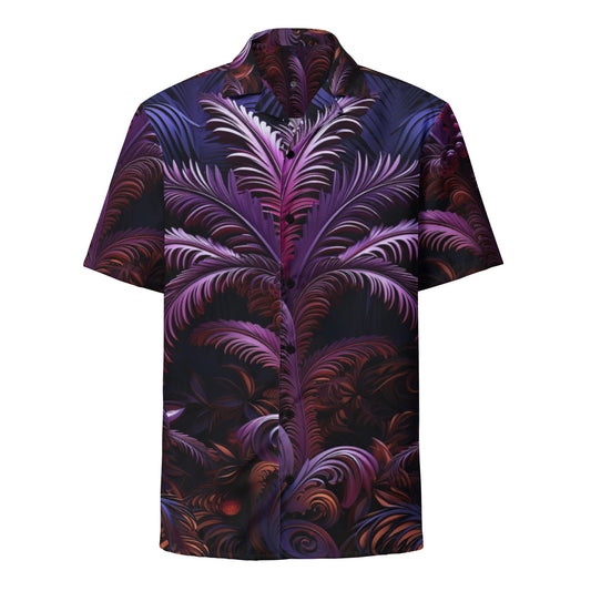 Funky Tiger® Palms of Metal Button Down Shirt for Men | Short Sleeve Shirt | Casual Button Down | Summer | Vacation | Beach