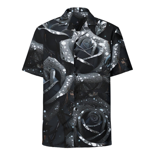 The Funky Tiger® Diamond Rose Button Down Shirt for Men | Short Sleeve Shirt | Casual Button Down | Summer | Vacation | Beach