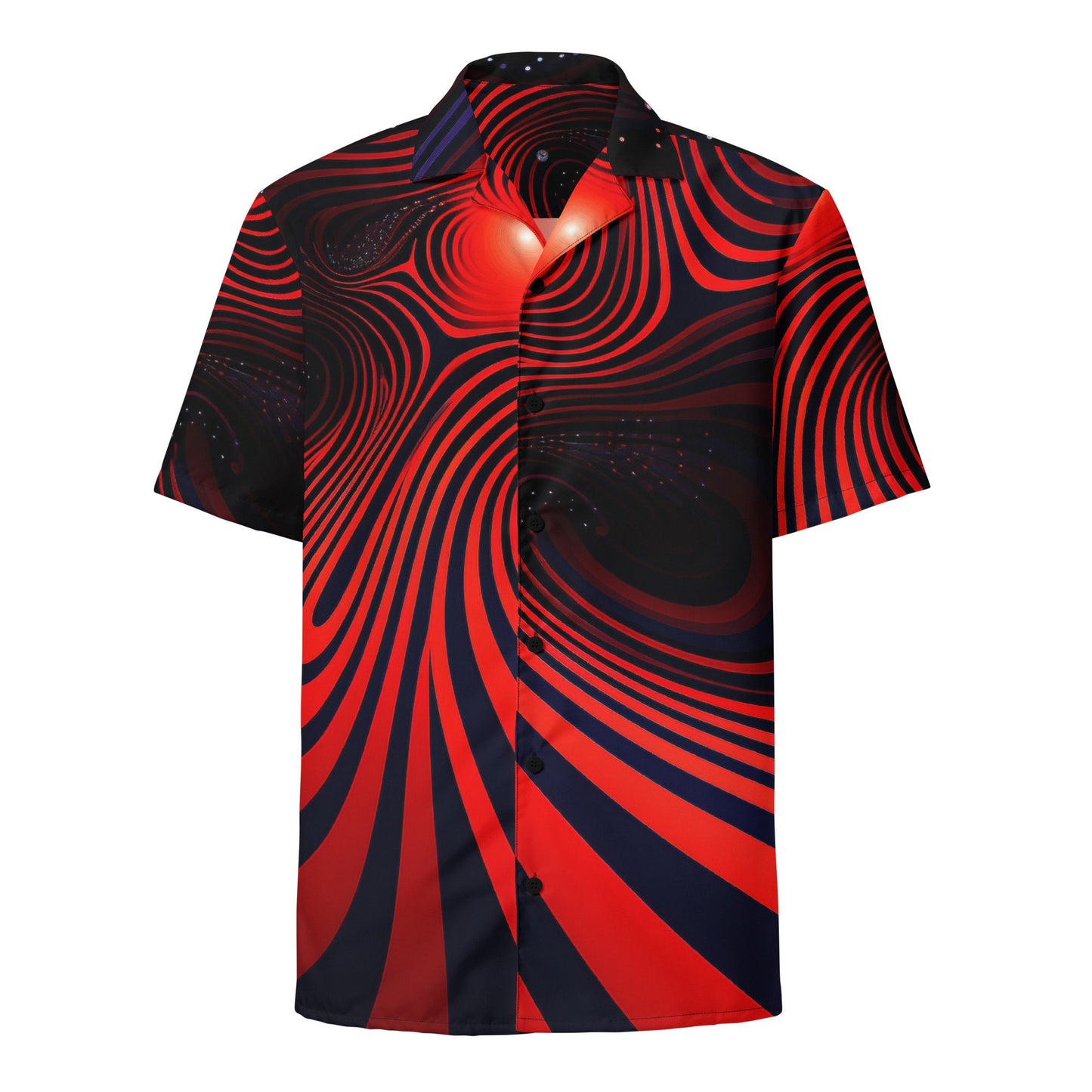 Funky Tiger® 2080's Red Psychedelic Button-Down Shirt