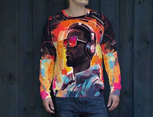 Funky Tiger® Futuronic  Sweatshirt, Cool Sweater for Party, Beach, Concert, Everyday Essentials with Unique Designs,Fall