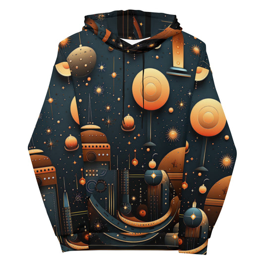 Funky Tiger® Men's Nightshade Moonscape Hoodie, Cool Sweater for Party, Beach, Concert, Gaming, Everyday Essentials with Unique Designs,Fall