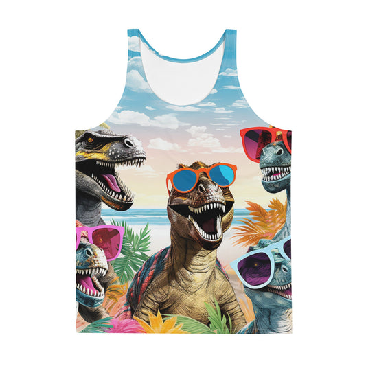 Funky Tiger® JurassicChill Muscle Tank, Novelty Tank Top, Comical, Funny Gift, Halloween