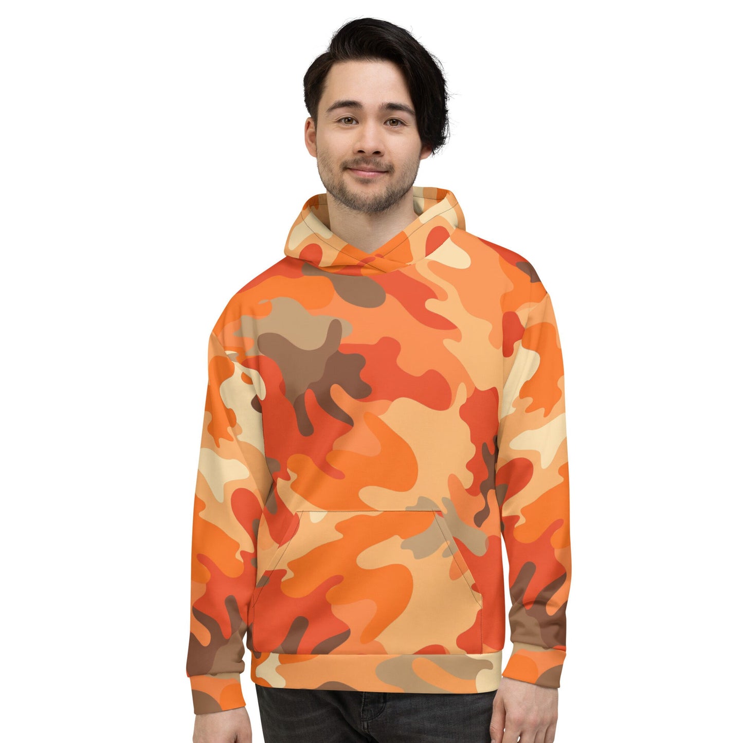 Funky Tiger® Camouflage Hoodie in Orange | For Game Day | Gaming | Everyday | Parties | Events,Fall