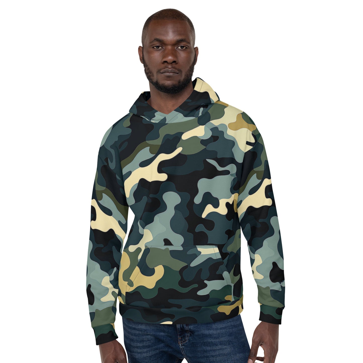 Funky Tiger® Camouflage Hoodie in Dark Green | For Game Day | Gaming | Event | Party | Everyday | Dark Green,Fall