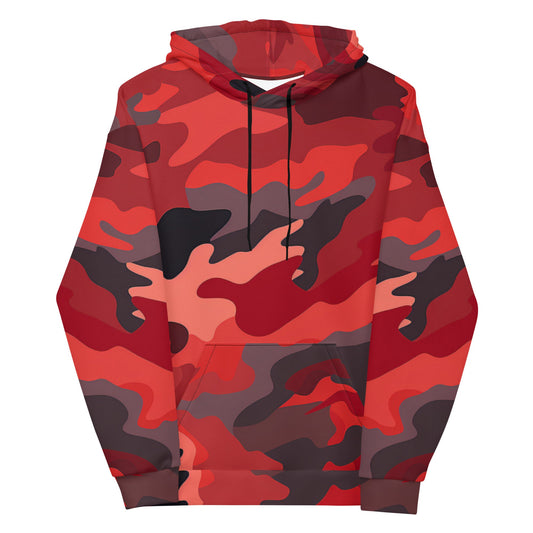 Funky Tiger® Camouflage Hoodie in Red For Game Day | Gaming | Party | Event | Tailgate | Everyday,Fall