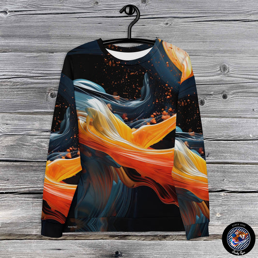 Funky Tiger® Neon Fusion Unisex Sweater, Cool Sweater for Party, Beach, Concert, Everyday Essentials with Unique Designs,Fall