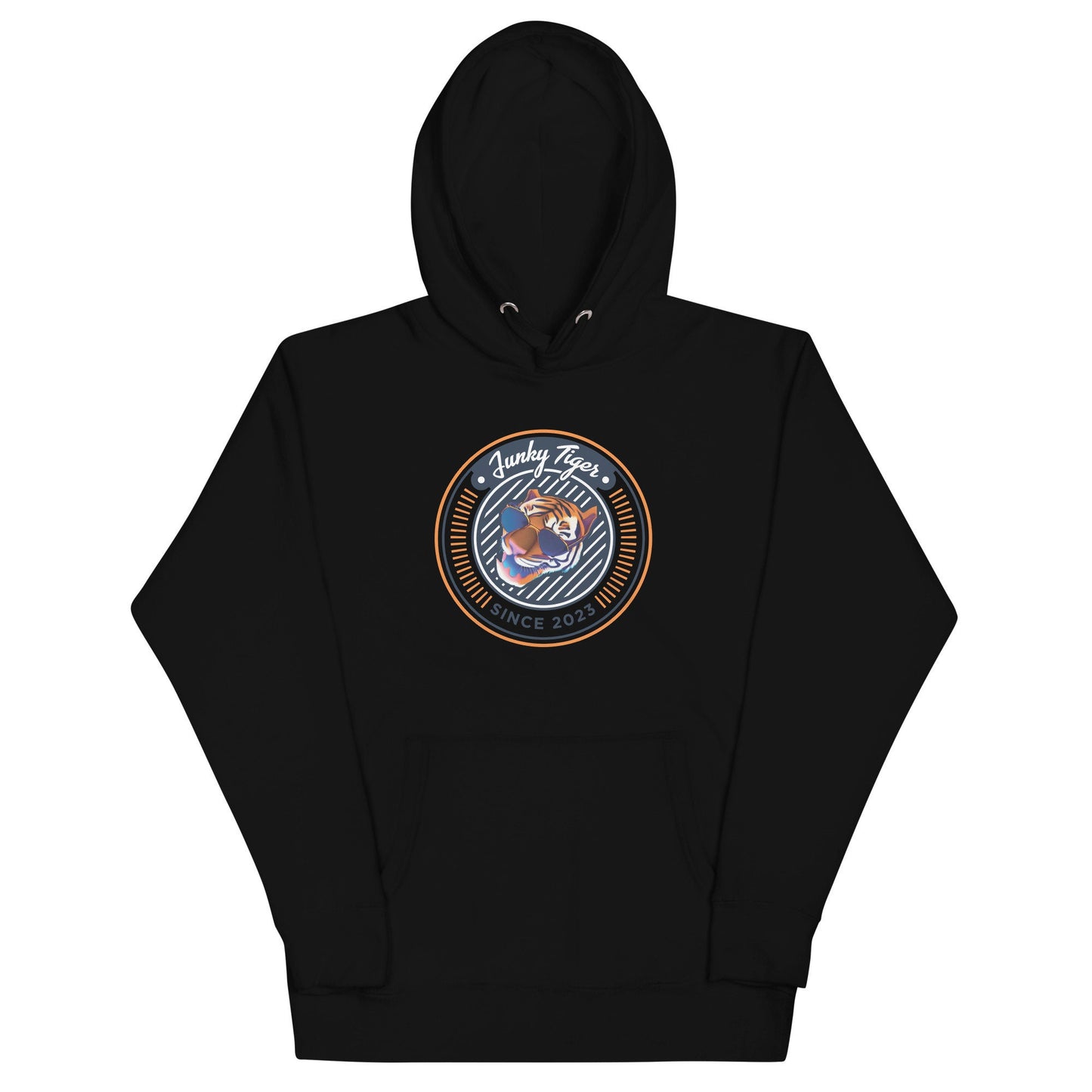 Funky Tiger® Men's Classic Logo Hoodie, Cool Sweater for Every Occasion - Black Hoodie from Small to 3XL Sizes, Small to Big and Tall,Fall