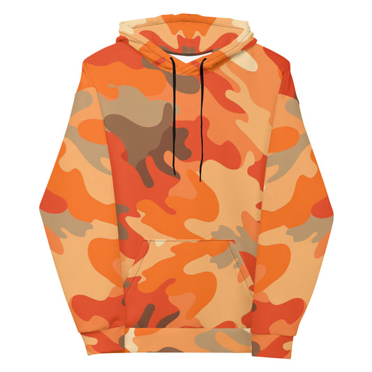 Funky Tiger® Camouflage Hoodie in Orange | For Game Day | Gaming | Everyday | Parties | Events,Fall