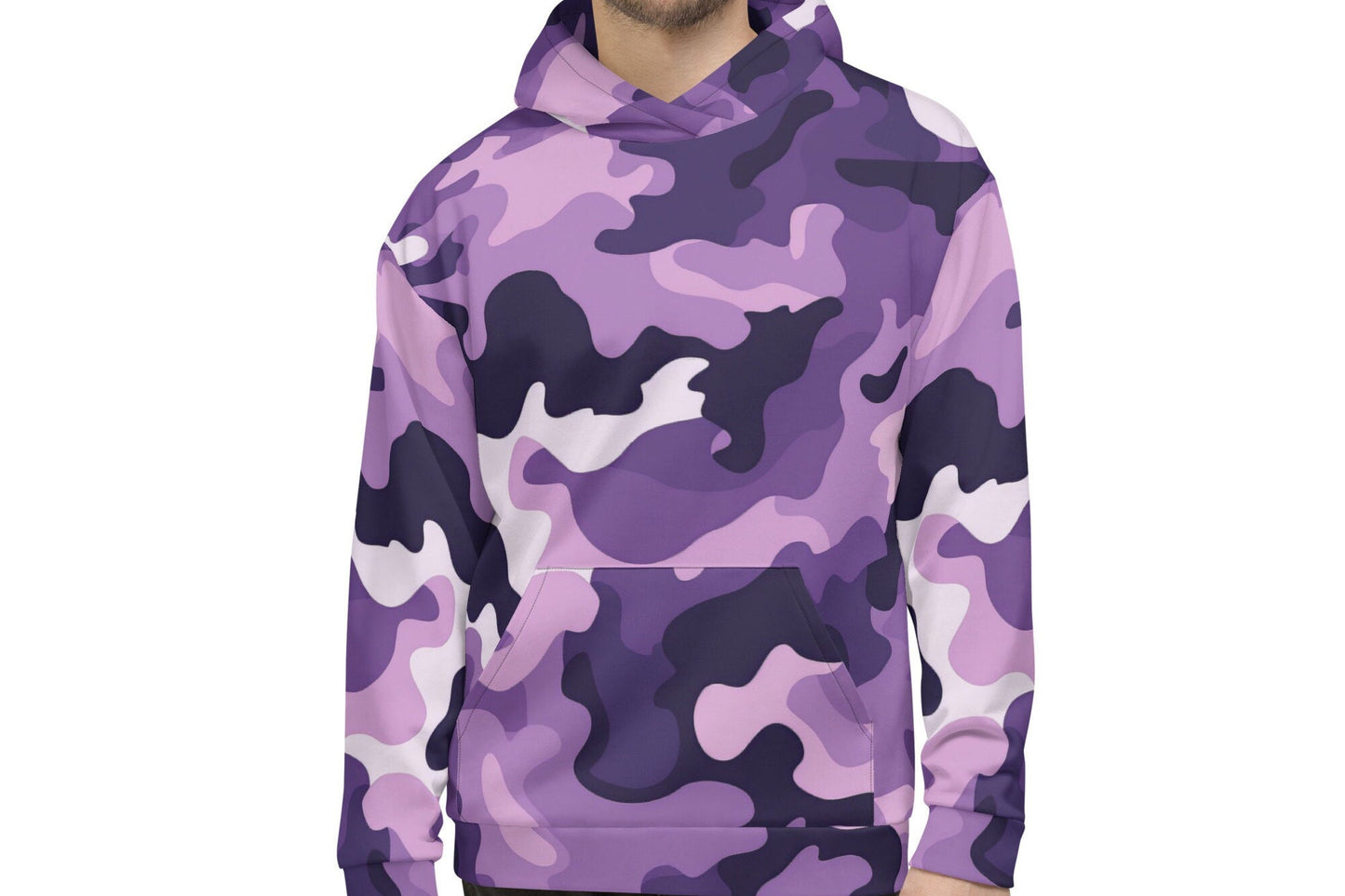 Funky Tiger® Camouflage Hoodie in Purple For Gameday| Sports | Events | Party | Everyday| Purple | Fall | Winter