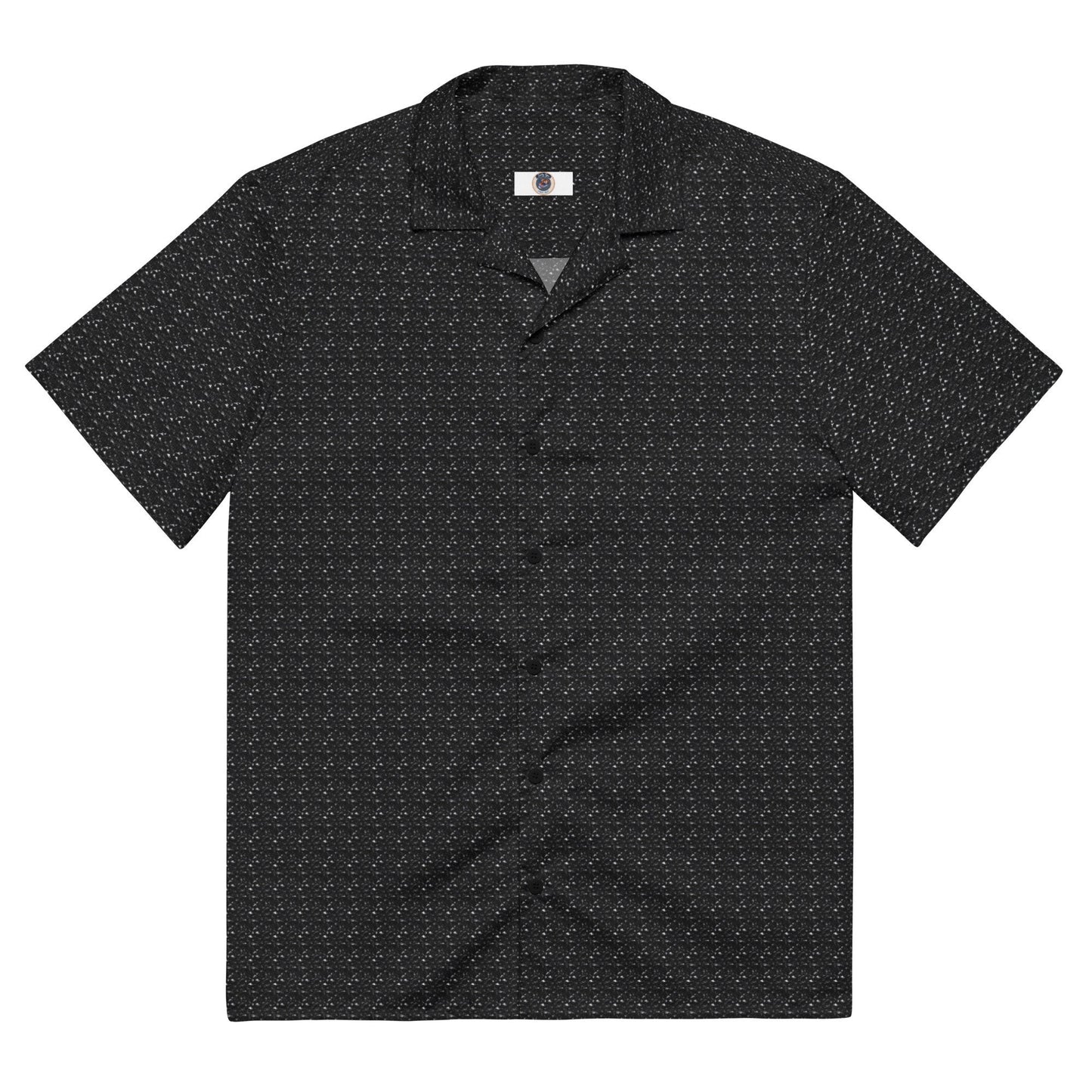 Funky Tiger® Diamond Jacquard Black Button Down Shirt for Men | Short Sleeve Shirt | Casual Button Down | Summer | Vacation | Beach