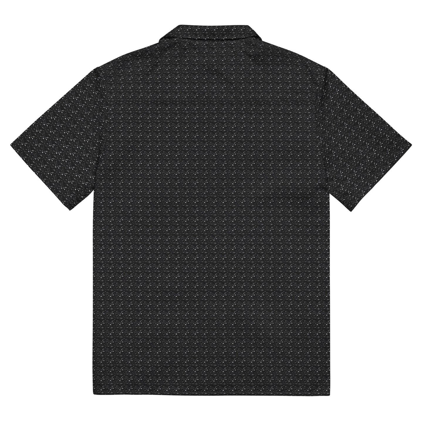 Funky Tiger® Diamond Jacquard Black Button Down Shirt for Men | Short Sleeve Shirt | Casual Button Down | Summer | Vacation | Beach